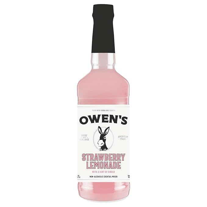 Owen’s Craft Mixers Exclusive Strawberry Lemonade 2 Pack | Handcrafted in USA | Premium Ingredients | Vegan & Gluten-Free Soda Mocktail & Cocktail Mixer