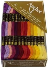 Anchor Stranded Cotton Assorted Multicolour Skeins Stitch Kit, 8 M (50 Skiens, 2 Of Each 25 Shades), 160 Grams