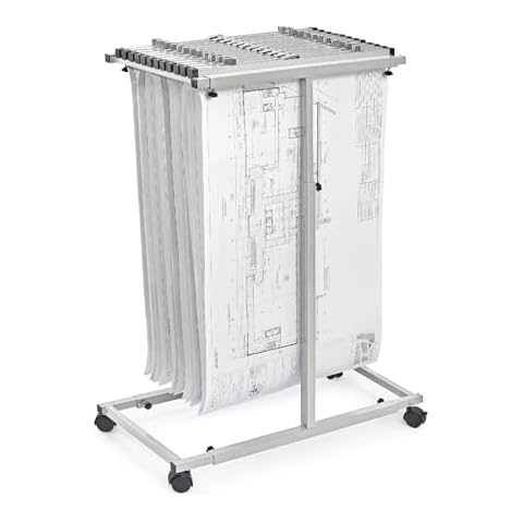 Adir Mobile Blueprint Storage Rack - Adjustable and Portable Vertical Blueprint Holder for Plans, Maps, Posters and Drawings. File Organizer Stand for Home, Office and Construction Sites Cover