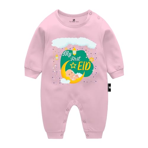 Image of The Peppy Tend inchMy First Eid Baby Unisex Printed 100% Cotton Full Rompers Full Sleeves Regular Fit