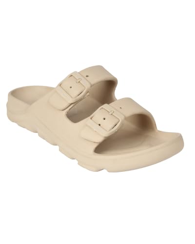 Image of Carlton London Men's Casual Thong Flip Flops with Striped Straps and Metallic Accent