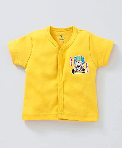 Image of Cucumber Baby Boys & Baby Girls Casual T-Shirt and Bib (Multicolor) (0-3 Months, Yellow)