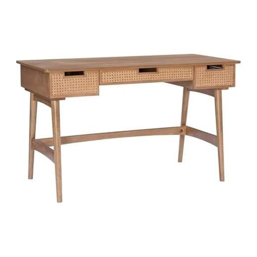 Riverbay Furniture Modern Rubberwood/MDF Wood Desk in Natural