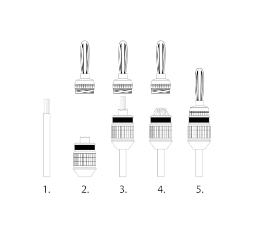 Image of Sewell Deadbolt Banana Plugs, 7-Pairs, Gold Plated Speaker Plugs | Quick Connect, Tool-Free, SW-29863-7