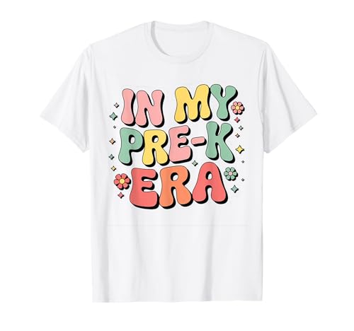 In My Pre-K Era Retro Back To School Groovy Insegnante Studente Maglietta