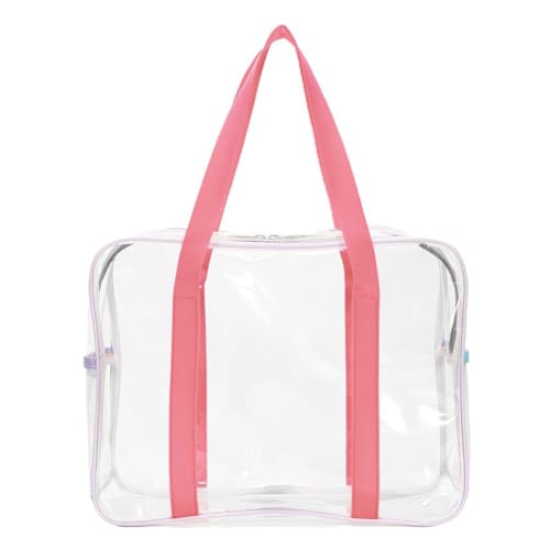 Borsa da toilette trasparente in PVC per cosmetici di stoccaggio portatile di capacità per trucco Custodia da impermeabile per il trasporto L