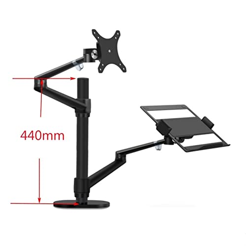 Support d'écran réglable double bras articulé moniteur 32 pouces et support pc portable aluminium - 3