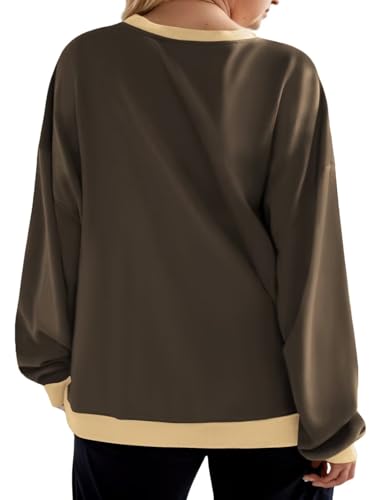 Womens-Plus-Size-Sweatshirts Casual Oversized Pullover Tops Crewneck Long Sleeve Color Block Tunic Outfits - Image 4