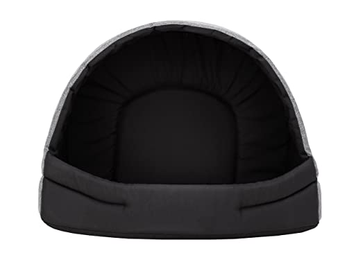 PillowPrim Hundehütte Hundehöhle Hundebett Hundehaus Katzenhöhle Schlafplatz XL - 60x49 cm Grau