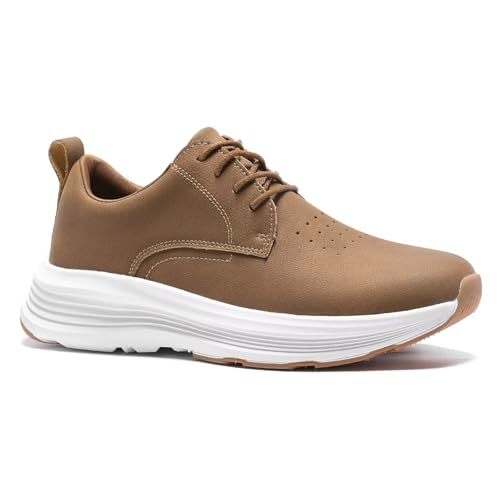 Men's Orthopedic Leather Dress Shoes: Casual Arch Support Plantar Fasciitis Orthotic Walking Business Oxford, Comfortable High Arch Golf Tennis Work Sneakers for Foot Heel Pain Relief