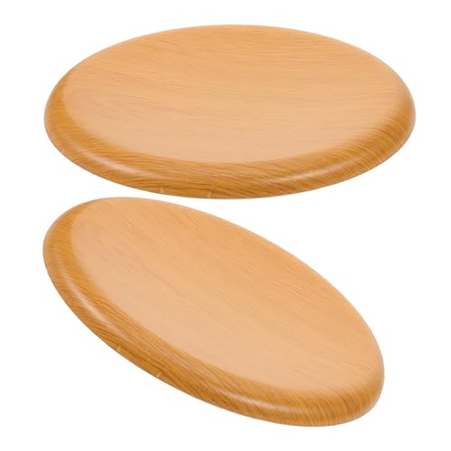 Mikikit 2 Piezas Repuesto de Asiento Redondo de Madera sin Acabado para Taburetes de Bar Pack Cojines Fáciles de Limpiar y Compatibles con Sillas de Comedor y Cocina