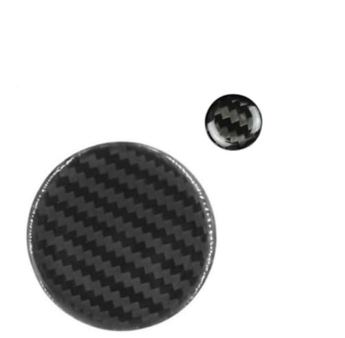 Image of Car Interior Accessories Knob Cover Carbon Fiber Decal Compatible with Cadillac XT4 XT5 CT4 CT5 CT6 (Black)