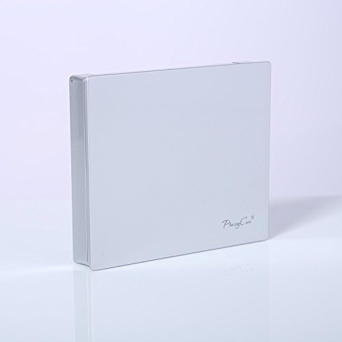 Makeup Mirror with Facial Oil Blotting Paper Sheets - Bamboo Charcoal 100 Counts, Silver Compact Folding Cosmetic Travel Mirror