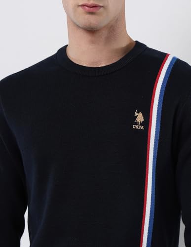 Image of U.S.Polo Association Men's Vertical Striped Patterned Knit Sweater