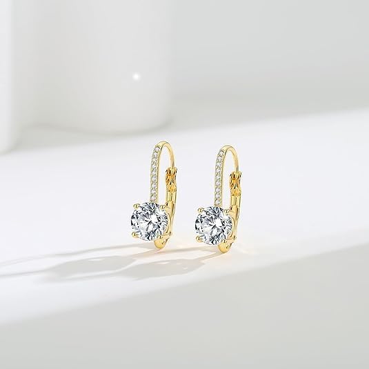 14K Gold Earrings for Women,14K Gold Dangle Drop Earrings with Cubic Zirconia Drop Earrings4