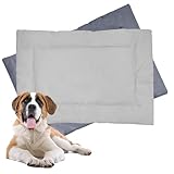 Downtown Pet Supply - Dog Crate Mat - Waterproof Dog Bed or Cat Bed - Two-Tone Ripstop Nylon Fabric Nap Mat - Durable Indoor or Outdoor Dog Bed - Light/Dark Grey - 42 x 27 in - Extra Large Dog Bed