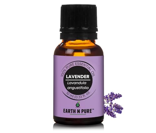 Image of Earth N Pure Lavender Essential Oil | Steam Distilled | Relaxation, Sleep & Soothed Skin | Pure & Undiluted | Vegan & Cruelty-Free | 10ml