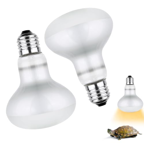 Udbrud 2 Pièces Lampe Chauffante Reptile 100W, Ampoules Chauffantes pour Reptiles E27 Spiral Lampe Reptiles Ampoule Lamp Chauffante Tortue pour Serpent...