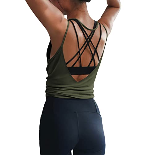 Image of LEXISLOVE Womens Workout Shirts Sexy Open Back Activewear Workout Clothes Sports Yoga Tank Tops