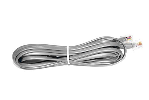 Cablelera cable 2 extensiones de plata satinado 25' para telefonía y sistemas modulares