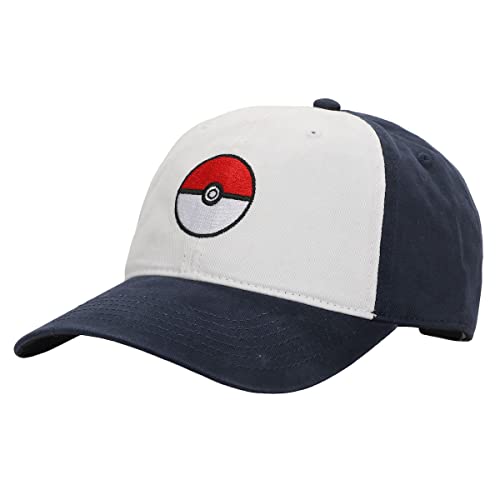 Bioworld Pokemon Pokeball Embroidery Mens Baseball Navy Baseball Cap
