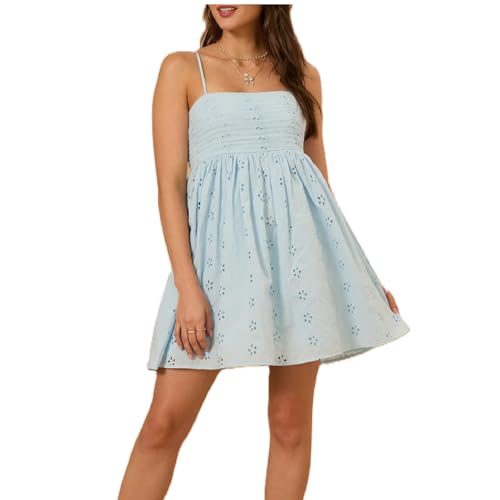 Image of Women Boho Floral Mini Cami Dress Spaghetti Strap Backless Flowy Sling Dress Cute Graphic Summer Holiday Sundress