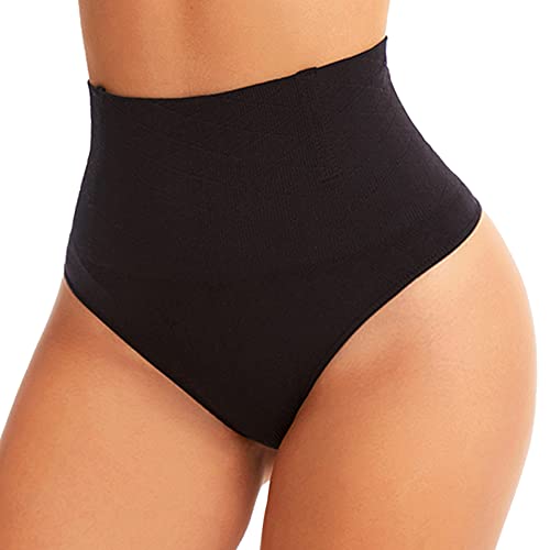 Yutdeng String Gainant Femme Gaine Amincissante Panty Invisible Minceur Culotte Gainante Sculptante Culotte Ventre Plat Tanga Shapewear Thong Slim l'été,Noir,L Cover