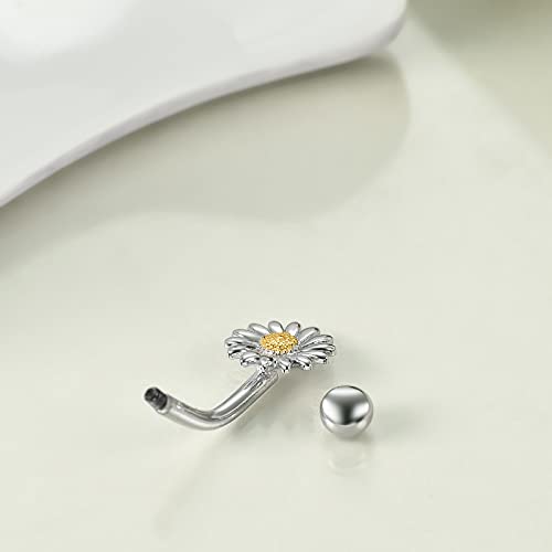 Poplyke 925 Sterling Silver Daisy Belly Button Rings Flower Navel Rings For Women Belly Ring Body Piercing Jewelry #TOP4