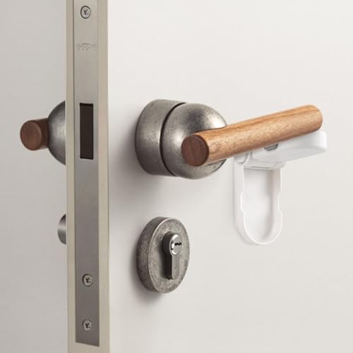 2 cerraduras de palanca de puerta para niños, seguridad infantil para picaportes de puerta, sin herramientas, seguro para puerta infantil para puertas de casa, tirador de puerta, seguridad para bebés