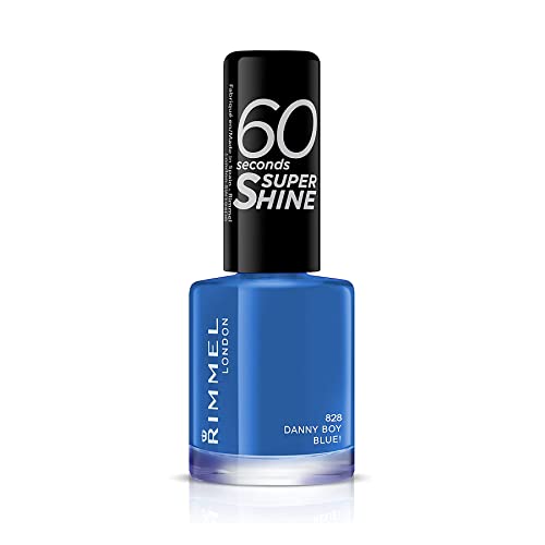 Rimmel 60 Seconds Super Shine Nail Polish Quick-Dry Nail Polish Ultra-Shiny Finish Easy to Apply Vibrant Colour Long-Wearing Clean and Improved Formula Vegan 8ml
