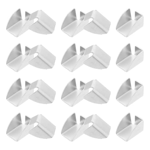 UKCOCO Lot de 20 Taquets pour Étagères en Métal, Clips de Fixation Solides pour Armoire de Bureau et Bibliothèque, Support Étagère Compatible Bois et Verre, Argenté (2,1 x 1,5 cm)