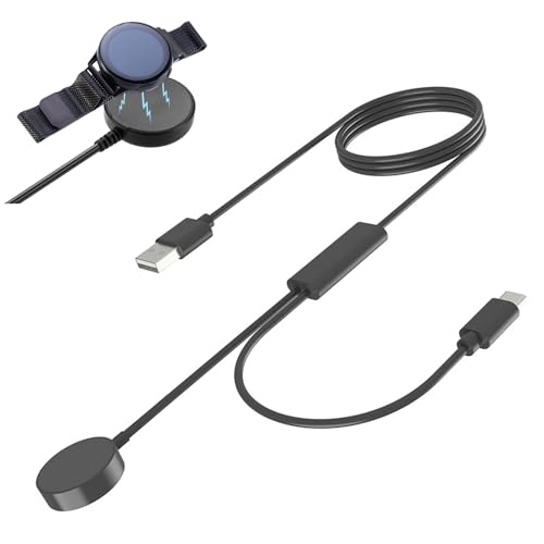 Cerioll Cargador Inalámbrico 2 en 1,Cargador Inalámbrica Compatible con Galaxy Watch 5 Pro/5/4/3/Active 2/1,Cable de Carga USB C Compatible Samsung Galaxy Note 20/10/9/8/Samsung Galaxy S23/S22/S21/S20