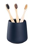 Matte Toothbrush Holder for Bathroom,Tooth Brush Holder,Modern Ceramic Toothbrush Cup as Toothpaste Holder,Bathroom Cup,Makeup Brush Cup (Dark Blue)