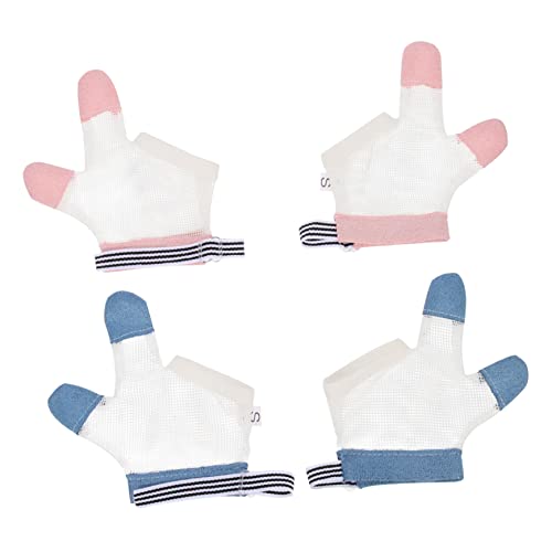 2pairs Sucking Finger Cots for Boys and Girls Gloves Stop Biting Boy Girl Thumb Sucking Guard Breathable Comfortable Care Products Random Color