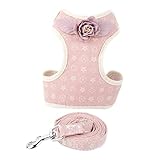 Yardwe Hund zugseil Welpenbedarf Hundegeschirr für kleine Rassen Geschirr für Welpen Haustierzugseil für Hunde y Hundegeschirr laufweste Hundeleinengürtel Brustgurt für Haustiere Rosa