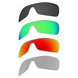 EZReplace Lentes de repuesto para gafas de sol Oakley Oil Rig (lentes polarizadas), se adapta al marco Oakley Oil Rig (negro carbón, verde primavera, rojo fuego, plateado metálico), Negro carbón +