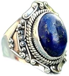 Natural Lapis Lazuli Ring, Oval Stone Ring, September Birthstone Ring, Blue Stone Ring, Wedding Ring, Bridesmaid Ring, Mothers Day Gifts, Wedding Ring, Handmade Gemstone Jewelry, Attractive Ring, Boho Ring