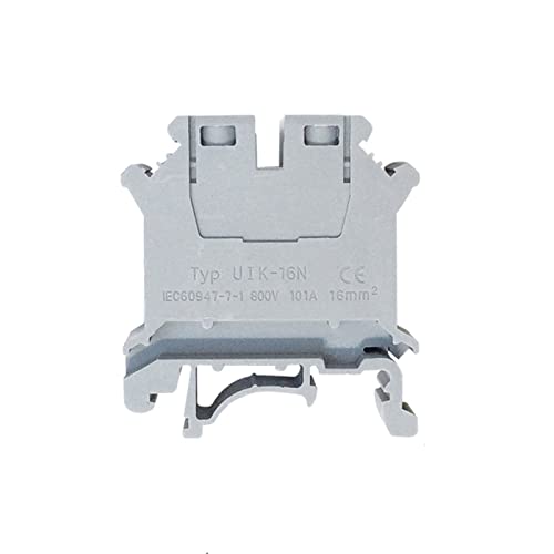 Universal Terminal Blocks Uk-16N 16Mm2 800V 101A Din Rail Mounted Copper Connector Phoenix Screw Type Uk16N 10Pcs #TOP1