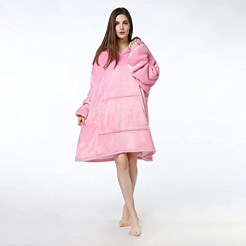 Image of Maharsh Oversized Hoodie Blanket Women Ultra Plush Fleece with Soft Sherpa Reversible Warm Cosy Comfy Wearable Hooded Giant Sweatshirt Throw for Girls Adults Men Boys Kids Big Pocket