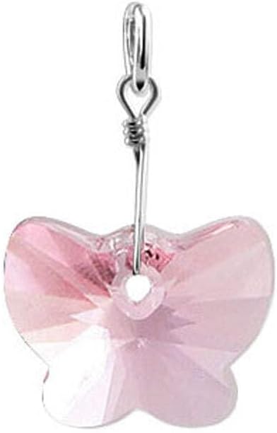 Gem Avenue .925 Sterling Silver Pendant with Butterfly Shape Austrian Crystals