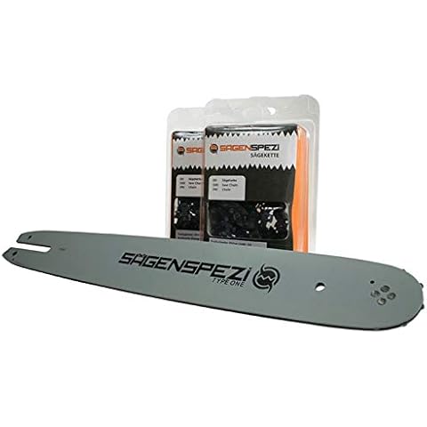 40cm Sägenspezi Schwert-Set Drive mit 2 Vollmeißelketten 3/8"P 55TG 1,3mm passend für Stihl 023 MS230 MS 230 Cover