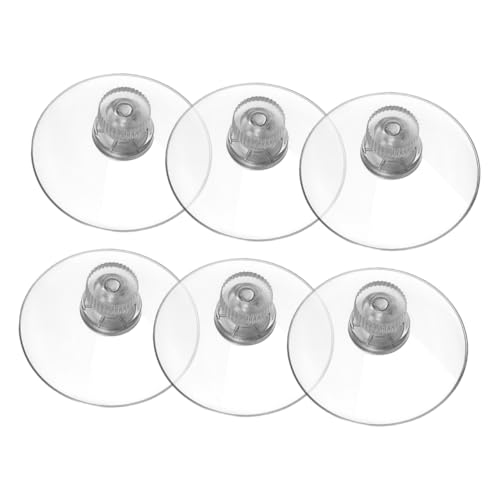 ARTSEWPLY 6個 透明強力吸盤フック 螺旋ナット付 防水吸着パッド 耐荷重設計 窓 鏡 ガラス対応 キッチン浴室用アイテム掛け