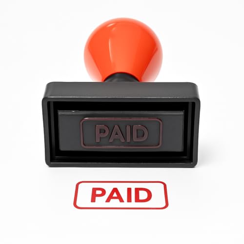 Image of ASPL Pre-Inked Paid Stamp (Red) | Self-Inking Office Rubber Stamp | Clear & Smudge-Free Impressions | Compact Design for Bills, Invoices & Documents