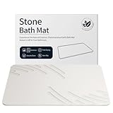 ZIKIBL Stone Bath Mat Diatomaceous Earth Shower Mat Super Absorbent Non-Slip Diatomite Stone Bath Mats for Bathroom Floor Quick-Drying Natural Easy to Clean（24 * 16''）