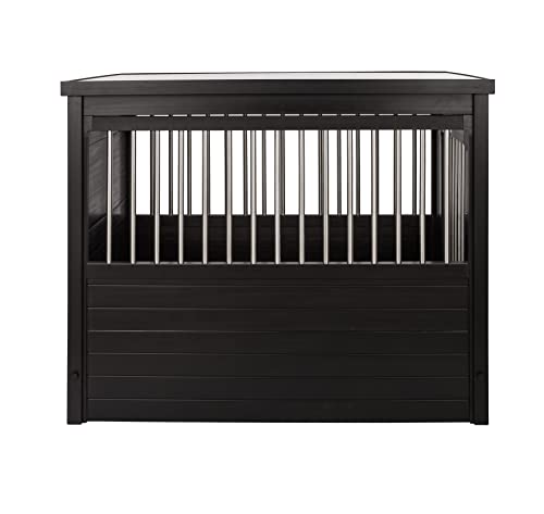 New Age Pet ECOFLEX Dog Crate End Table - Furniture-Style Pet Crate for Crate Trained Dogs - Stainless Steel Tubing & a Latched Closure - 10 Year Manufacturer's Warranty.