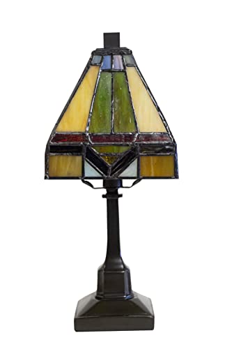 Fine Art Lighting T614 84 Glass Cuts Mini Tiffany Table Lamp, 6 X 12, Amber #TOP4