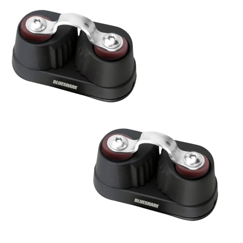 BLUESHARK Premium Quality Sailing Cam Cleat Medium Aluminum with Wire and Strap Fairlead (2-Pack) 137
