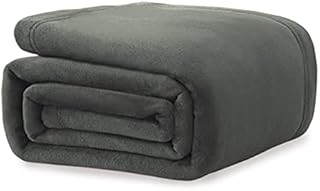 Flannel Fleece Soft Throw Blanket Lightweight Blanket Fluffy Soft Throw Soft Durable Cozy Throw Blanket for Settees Sofa Chairs Couch, Warm and Cozy blanket, 130 x 150cm Dark Gray