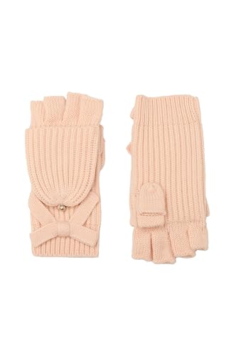 Kate Spade Women's Knit Bow Pop Top Mitten, Glove Set for Cold Weather, Stylish Fashion Accessory