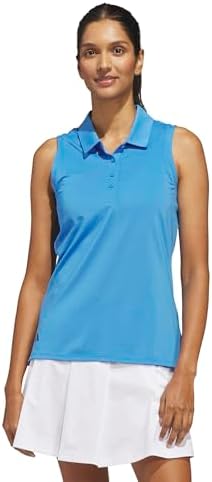 adidas Women's ULTIMATE365 Solid Sleeveless Polo Shirt, Lucid ray Blue, Medium